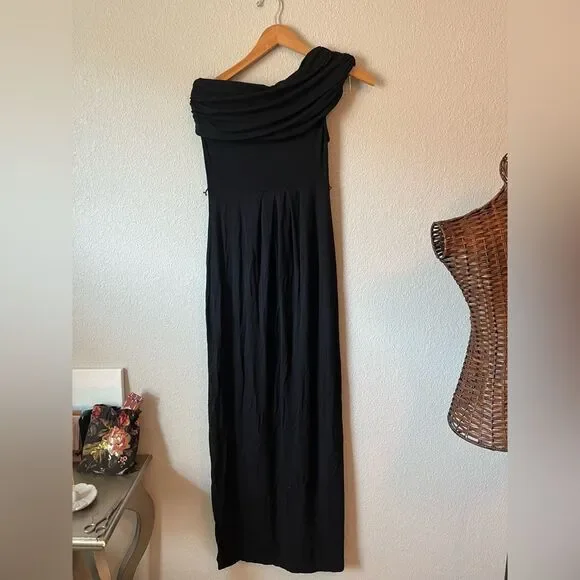 Isabella Oliver A Pea in the Pod Maternity one Shoulder Floor Length Dress sz 4 - Picture 2 of 6